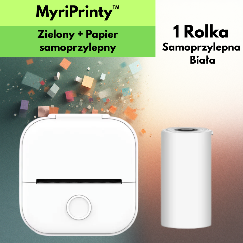 MyriPrinty™ – Mini Bezprzewodowa Drukarka Termiczna 53mm do Naklejek i Notatek | Zero Atramentu, Maksymalna Kreatywność